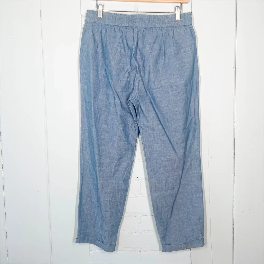 J.Crew Factory Chambray Drawstring Pant Size 6 Blue - Picture 4 of 8